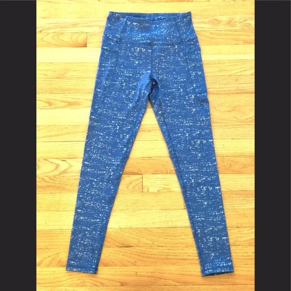 Forever 21 workout leggings with purple and silver, has side pockets XS - Picture 1 of 7